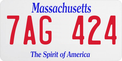 MA license plate 7AG424