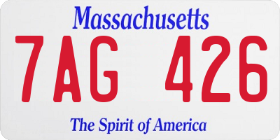 MA license plate 7AG426