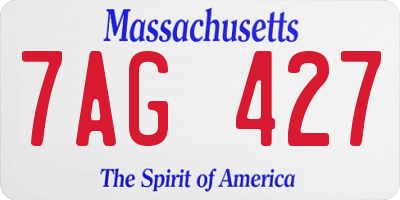 MA license plate 7AG427