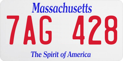 MA license plate 7AG428