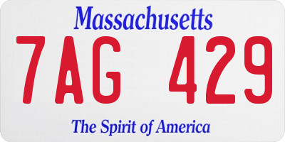 MA license plate 7AG429
