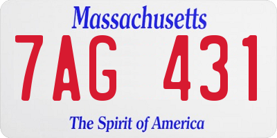 MA license plate 7AG431