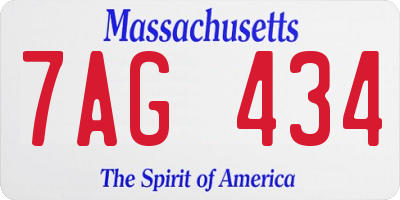 MA license plate 7AG434