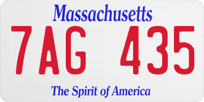 MA license plate 7AG435
