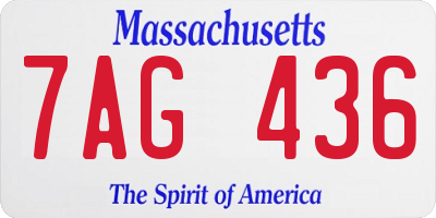 MA license plate 7AG436