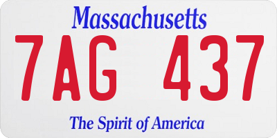 MA license plate 7AG437
