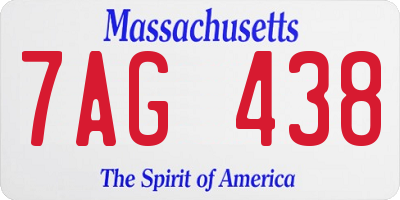 MA license plate 7AG438