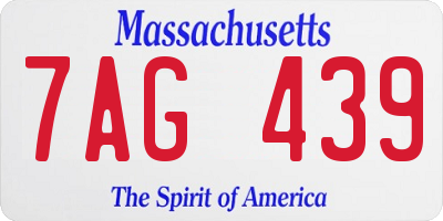 MA license plate 7AG439