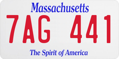 MA license plate 7AG441