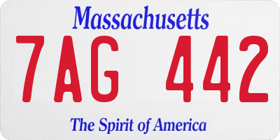 MA license plate 7AG442