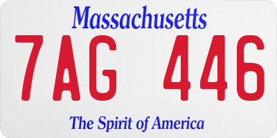 MA license plate 7AG446