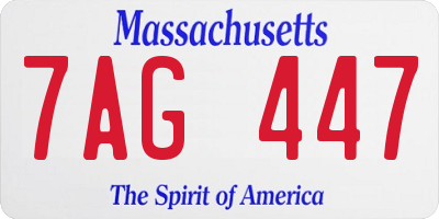 MA license plate 7AG447