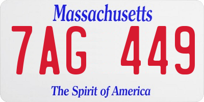 MA license plate 7AG449