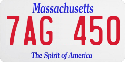MA license plate 7AG450