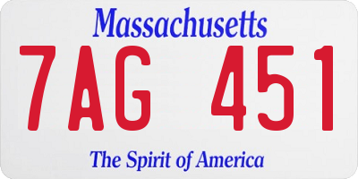 MA license plate 7AG451