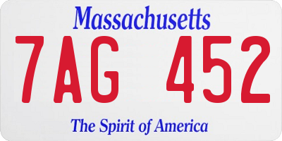 MA license plate 7AG452
