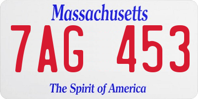 MA license plate 7AG453