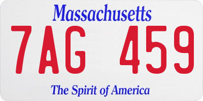 MA license plate 7AG459