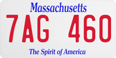 MA license plate 7AG460