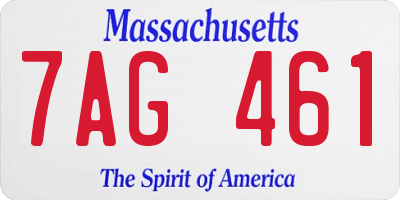 MA license plate 7AG461
