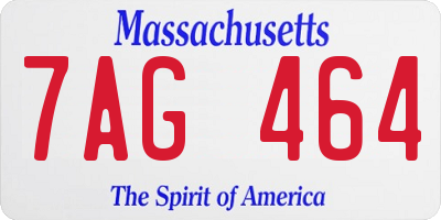 MA license plate 7AG464