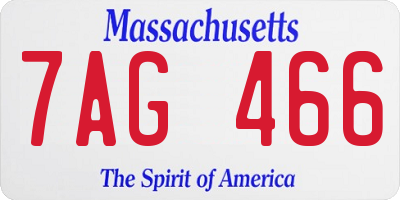 MA license plate 7AG466