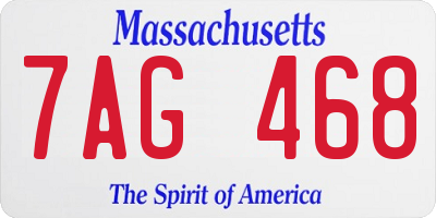 MA license plate 7AG468