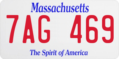 MA license plate 7AG469