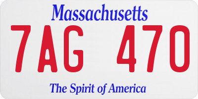 MA license plate 7AG470