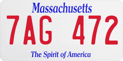 MA license plate 7AG472