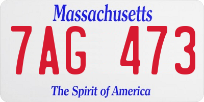 MA license plate 7AG473
