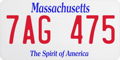 MA license plate 7AG475