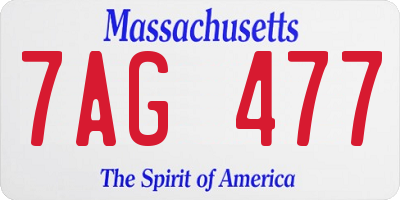 MA license plate 7AG477