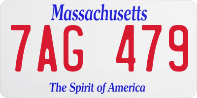 MA license plate 7AG479