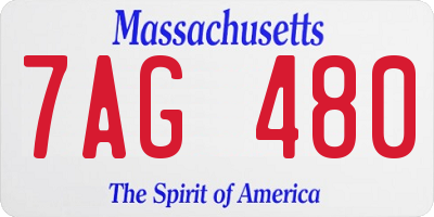 MA license plate 7AG480