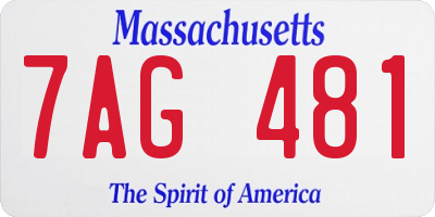 MA license plate 7AG481