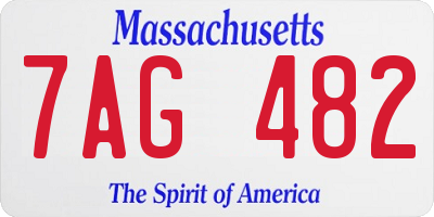 MA license plate 7AG482