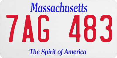 MA license plate 7AG483