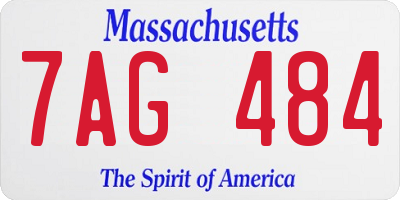 MA license plate 7AG484
