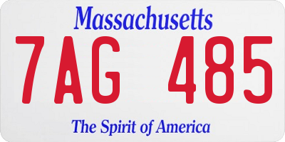 MA license plate 7AG485