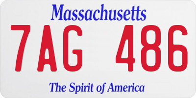 MA license plate 7AG486