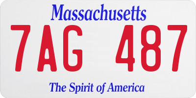 MA license plate 7AG487