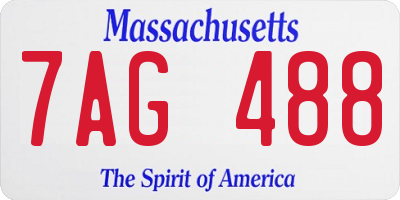 MA license plate 7AG488