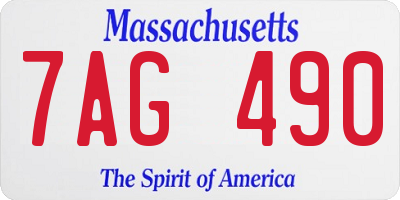 MA license plate 7AG490