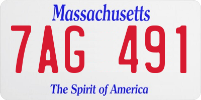 MA license plate 7AG491