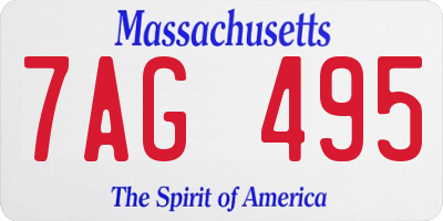 MA license plate 7AG495