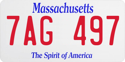 MA license plate 7AG497