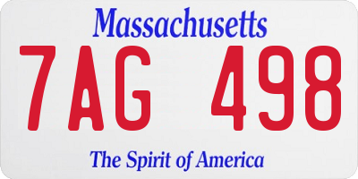 MA license plate 7AG498