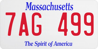 MA license plate 7AG499