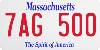 MA license plate 7AG500